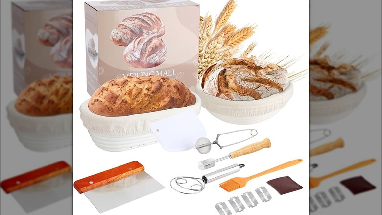 Baking kit on white background