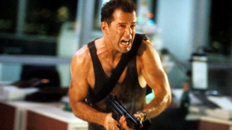 John McClane in a gunfight