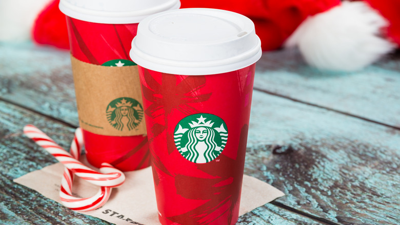 Starbucks holiday themed cups